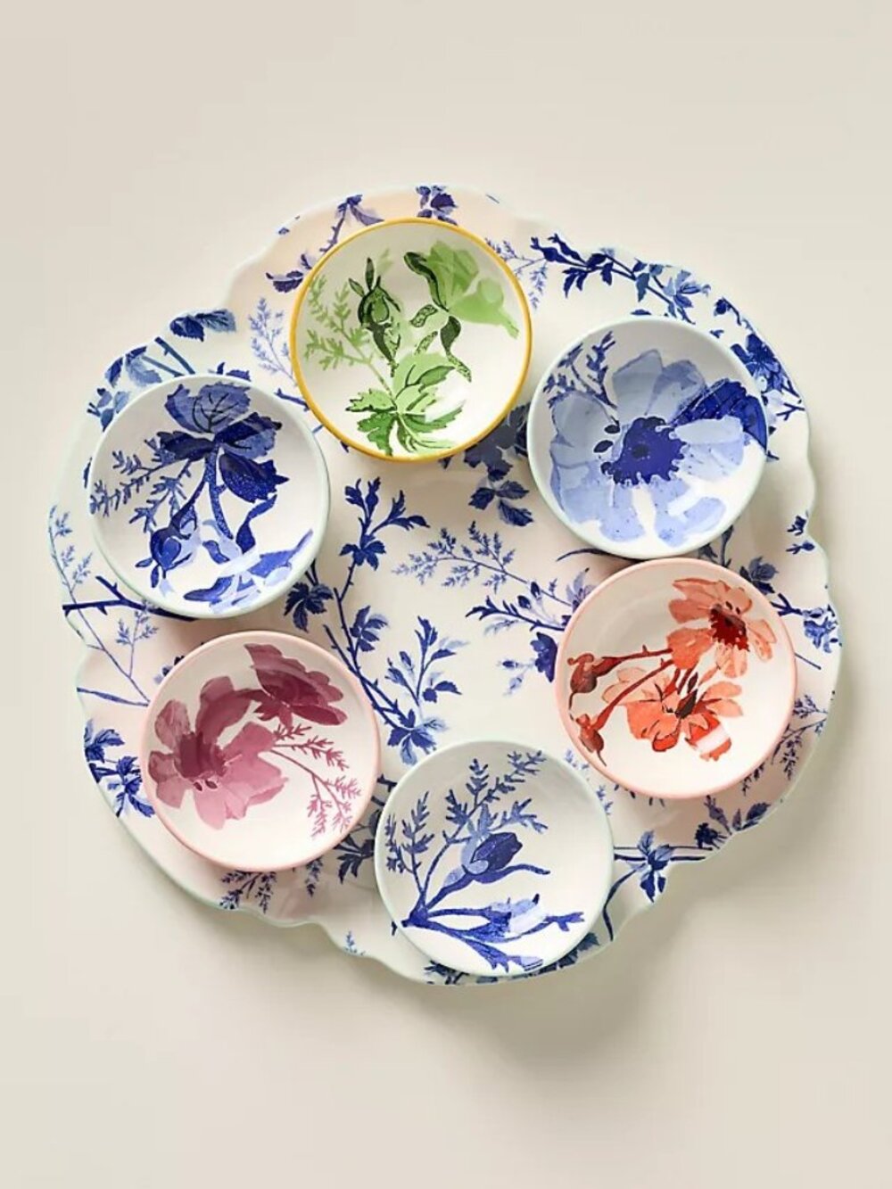 NIB Anthropologie Varda Stoneware Boxed Seder Plate w-6 bowls